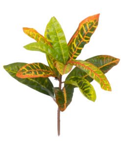 GloboStar® MIXED CROTON 78235 Τεχνητό Φυτό Κρότωνας Μιξ - Μπουκέτο Διακοσμητικών Φυτών - Κλαδιών με Φύλλωμα Πράσινο - Πορτοκαλί - Κίτρινο Υ35cm