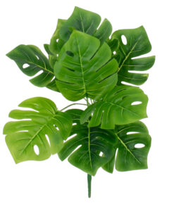 GloboStar® MONSTERA MEDIUM 78261 Τεχνητό Φυτό Μονστέρα Μεσ. - Μπουκέτο Διακοσμητικών Φυτών - Κλαδιών με Φύλλωμα Πράσινο Υ33cm