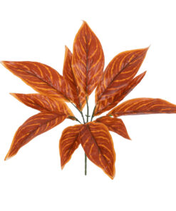GloboStar® AGLAONEMA ORANGE 78265 Τεχνητό Φυτό Αγλαόνημα Πορτ. - Μπουκέτο Διακοσμητικών Φυτών - Κλαδιών με Φύλλωμα Πορτοκαλί Υ30cm