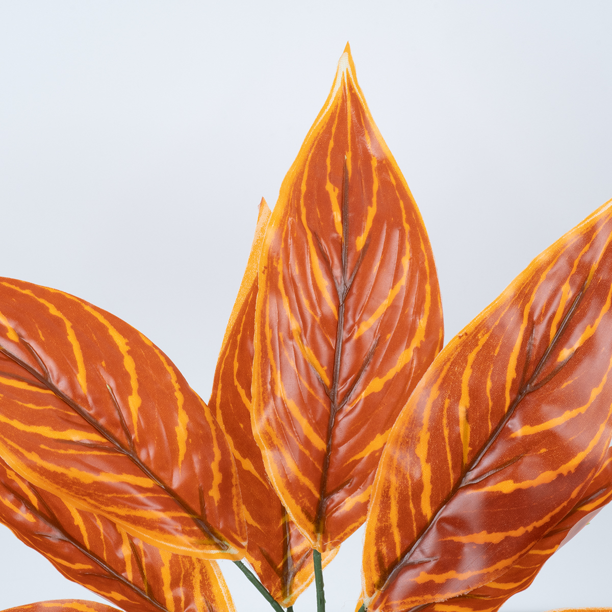 GloboStar® AGLAONEMA ORANGE 78265 Τεχνητό Φυτό Αγλαόνημα Πορτ. - Μπουκέτο Διακοσμητικών Φυτών - Κλαδιών με Φύλλωμα Πορτοκαλί Υ30cm - Image 2