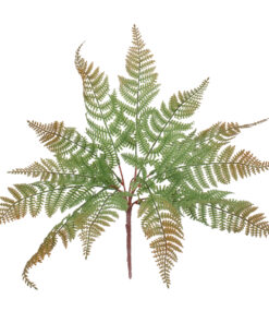 GloboStar® FERN 78269 Τεχνητό Φυτό Φτέρη - Μπουκέτο Διακοσμητικών Φυτών - Κλαδιών με Φύλλωμα Πράσινο - Καφέ Υ45cm