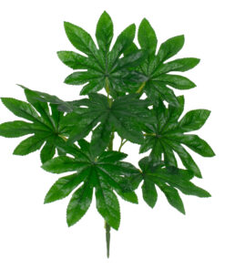 GloboStar® FATSIA 78283 Τεχνητό Φυτό Φάτσια - Μπουκέτο Διακοσμητικών Φυτών - Κλαδιών με Φύλλωμα Πράσινο Υ36cm