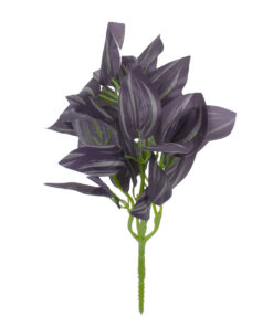 GloboStar® PURPLE JOY 78298 Τεχνητό Φυτό Ζεμπρίνα - Μπουκέτο Διακοσμητικών Φυτών - Κλαδιών με Φύλλωμα Μωβ Υ28cm