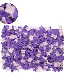 GloboStar® 78329 Artificial – Συνθετικό Τεχνητό Διακοσμητικό Πάνελ Λουλουδιών – Κάθετος Κήπος Ορτανσία – Ροζ – Μωβ Μ60 x Υ40 x Π5cm