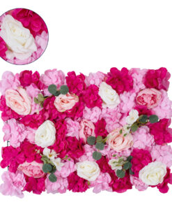 GloboStar® Artificial Garden ROSALIE 78335 Τεχνητό Διακοσμητικό Πάνελ Λουλουδιών - Κάθετος Κήπος σύνθεση Ροζαλί Μ60 x Π40 x Υ6cm