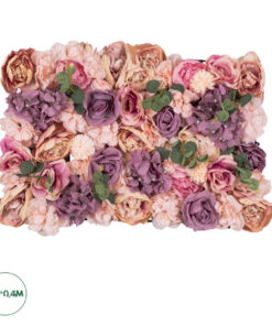 GloboStar® Artificial Garden ROSES STORY PINK 78337 Τεχνητό Διακοσμητικό Πάνελ Λουλουδιών - Κάθετος Κήπος σύνθεση Αμβροσία Μ60 x Π40 x Υ6cm