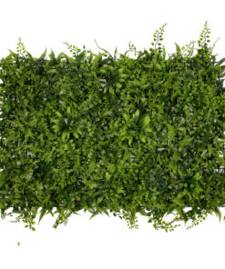 GLOBOSTAR® FERN 78402 Τεχνητό Πάνελ Φυλλωσιάς / Κάθετος Κήπος Νάνος Φτέρη, Νάνος Κισσός & Νάνος Δάφνη - Πράσινο - Μ60 x Π9 x Υ40cm