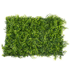 GLOBOSTAR® FERN 78405 Τεχνητό Πάνελ Φυλλωσιάς / Κάθετος Κήπος Νάνος Φτέρη, Νάνος Κισσός & Δανάη - Πράσινο - Μ60 x Π40 x Υ8cm
