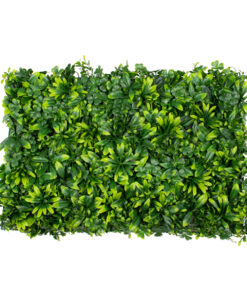 GloboStar® 78406 Artificial - Συνθετικό Τεχνητό Διακοσμητικό Πάνελ Φυλλωσιάς - Κάθετος Κήπος Τριφύλλι - Νάνος Δάφνη - Περεσκία Πράσινο Μ60 x Υ40 x Π8cm