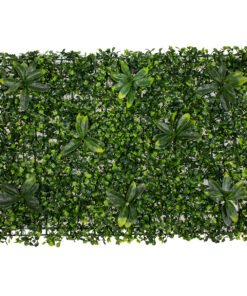 GLOBOSTAR® BUXUS 78410 Τεχνητό Πάνελ Φυλλωσιάς / Κάθετος Κήπος Πυξάρι & Ιαπωνική Δάφνη – Πράσινο – Μ60 x Π40 x Υ7cm