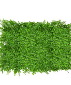 GLOBOSTAR® FERN 78422 Τεχνητό Πάνελ Φυλλωσιάς / Κάθετος Κήπος Βασιλική Φτέρη & Ίληξ - Πράσινο - Μ60 x Π9 x Υ40cm