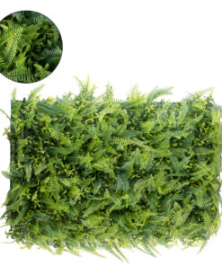 GloboStar® 78427 Artificial - Συνθετικό Τεχνητό Διακοσμητικό Πάνελ Φυλλωσιάς - Κάθετος Κήπος Νάνος Φτέρη - Γιασεμί - Πράσινο Μ60 x Υ40 x Π9cm