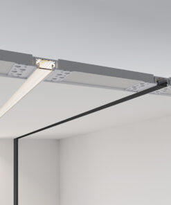 GloboStar® PLASTERBOARD-PROFILE 70820-3M Προφίλ Αλουμινίου – Βάση & Ψύκτρα Ταινίας LED με Μαύρο Φιμέ Κάλυμμα – Χωνευτή Χρήση σε Γυψοσανίδα – Trimless – Πατητό Κάλυμμα – Ασημί – 3 Μέτρα – Πακέτο 5 Τεμαχίων – Μ300 x Π6.7 x Υ1.4cm