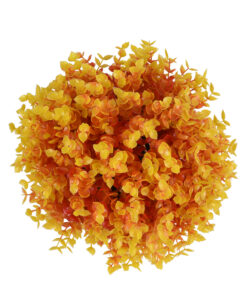 GloboStar® 78513 Artificial – Συνθετικό Τεχνητό Διακοσμητικό Φυτό Θάμνος Πυξάρι Πορτοκαλί – Κίτρινο Φ26cm