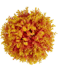 GloboStar® 78514 Artificial – Συνθετικό Τεχνητό Διακοσμητικό Φυτό Θάμνος Πυξάρι Πορτοκαλί – Κίτρινο Φ31cm