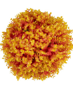 GloboStar® 78515 Artificial – Συνθετικό Τεχνητό Διακοσμητικό Φυτό Θάμνος Πυξάρι Πορτοκαλί – Κίτρινο Φ36cm