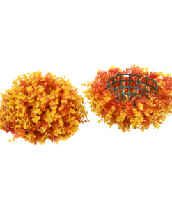 Alternative view of GloboStar® 78515 Artificial - Συνθετικό Τεχνητό Διακοσμητικό Φυτό Θάμνος Πυξάρι Πορτοκαλί - Κίτρινο Φ36cm