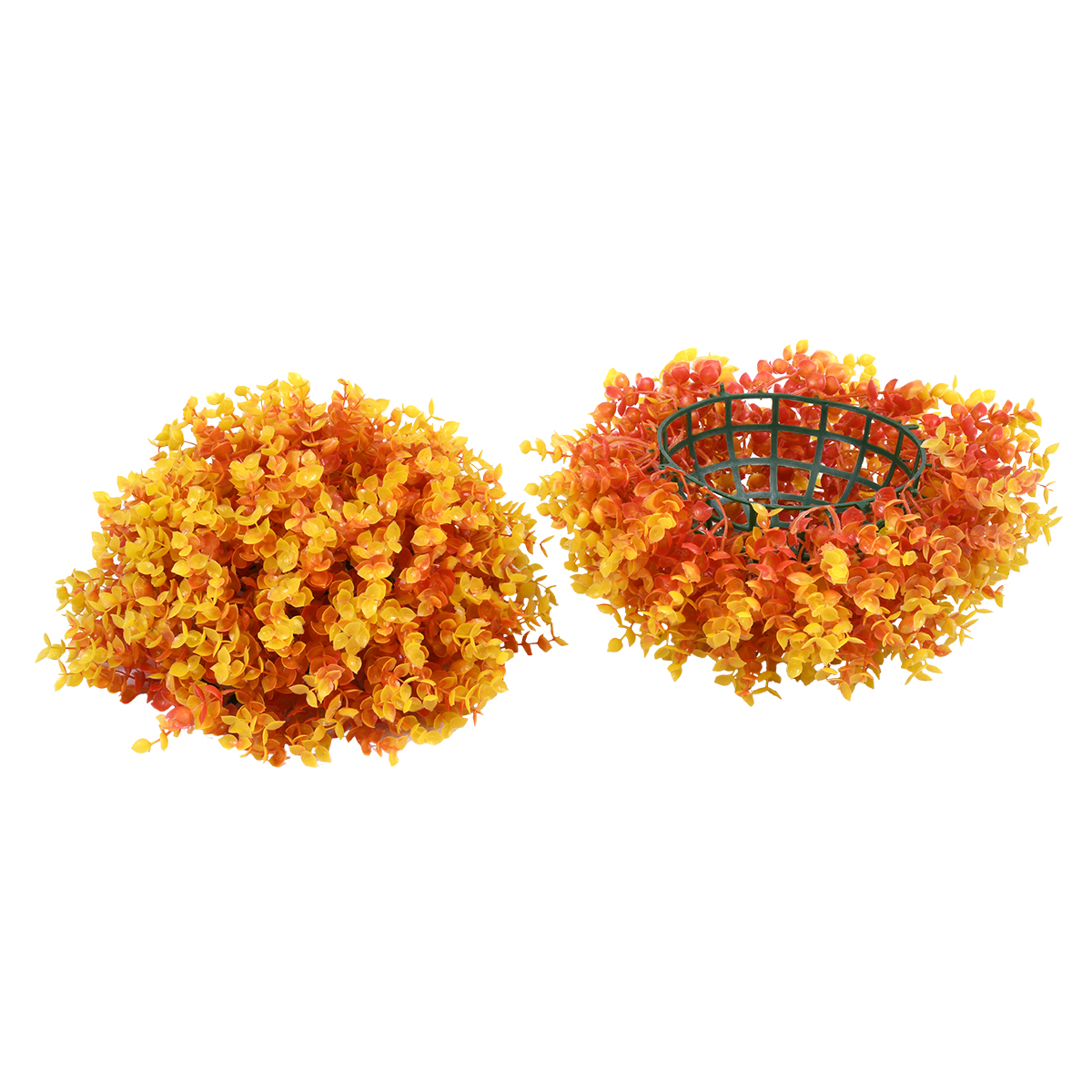 GloboStar® 78515 Artificial - Συνθετικό Τεχνητό Διακοσμητικό Φυτό Θάμνος Πυξάρι Πορτοκαλί - Κίτρινο Φ36cm - Image 2