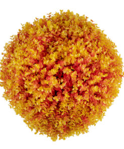 GloboStar® 78516 Artificial – Συνθετικό Τεχνητό Διακοσμητικό Φυτό Θάμνος Πυξάρι Πορτοκαλί – Κίτρινο Φ46cm