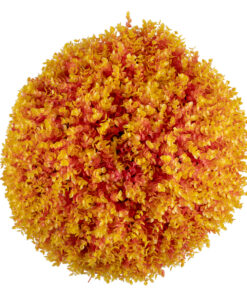 GloboStar® 78517 Artificial – Συνθετικό Τεχνητό Διακοσμητικό Φυτό Θάμνος Πυξάρι Πορτοκαλί – Κίτρινο Φ56cm