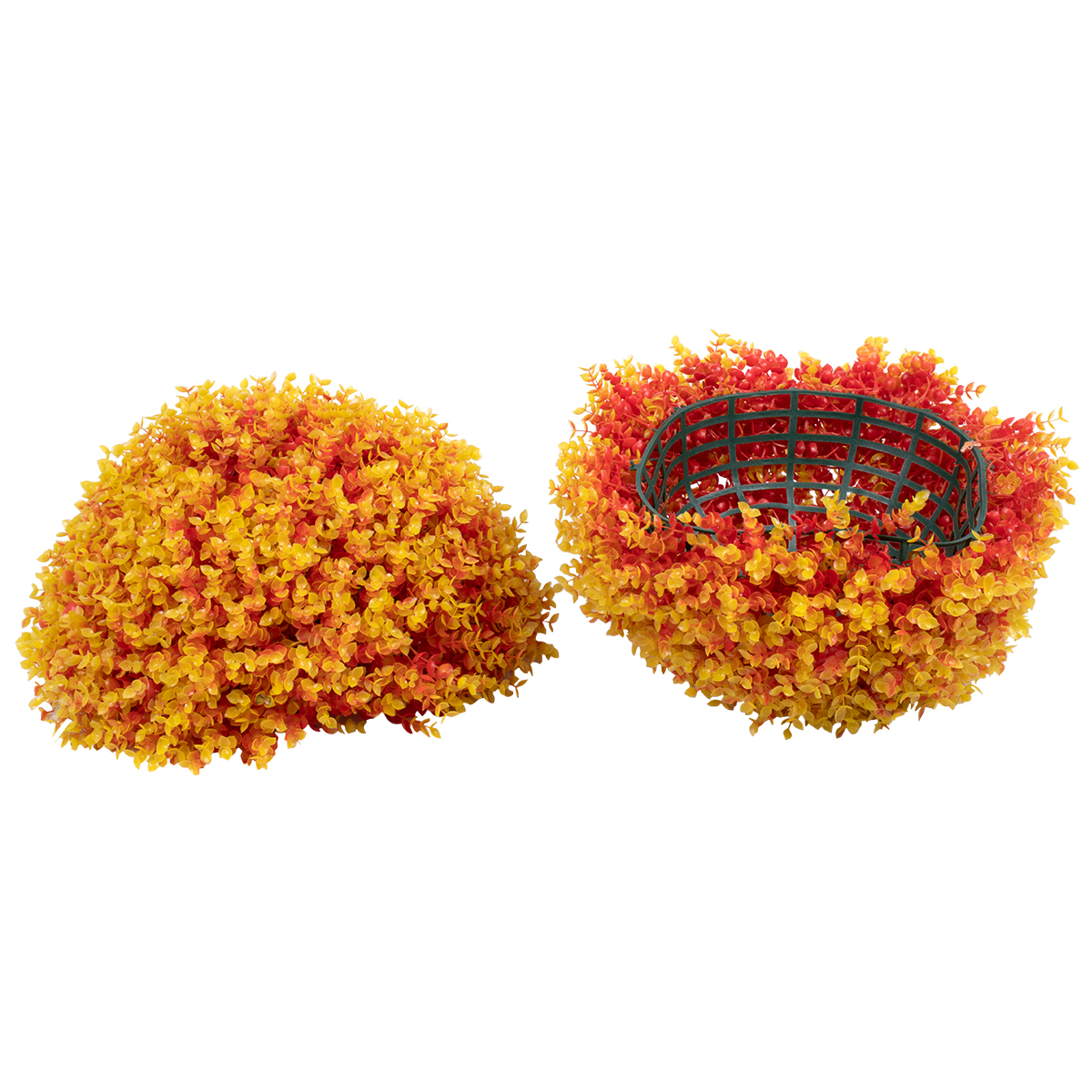 GloboStar® 78517 Artificial - Συνθετικό Τεχνητό Διακοσμητικό Φυτό Θάμνος Πυξάρι Πορτοκαλί - Κίτρινο Φ56cm - Image 2