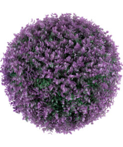 GloboStar® 78522 Artificial - Συνθετικό Τεχνητό Διακοσμητικό Φυτό Θάμνος Πυξάρι Πράσινο - Μωβ Φ46cm