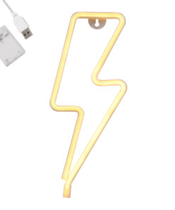 GloboStar® 78590 Φωτιστικό Ταμπέλα Φωτεινή Επιγραφή NEON LED Σήμανσης LIGHT STRIKE 5W με Καλώδιο Τροφοδοσίας USB - Μπαταρίας 3xAAA (Δεν Περιλαμβάνονται) - Θερμό Λευκό 2700K