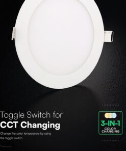 18W CCT Στρογγυλό Φ220 Χωνευτό LED Panel 2640lm – V-TAC Cree Chip 6yrs Wty 78646VT