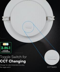 18W CCT Στρογγυλό Φ220 Χωνευτό LED Panel 2640lm – V-TAC Cree Chip 6yrs Wty 78646VT