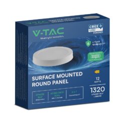 12W CCT Στρογγυλό Φ170 Επιφανειακό LED Panel 1320lm V-TAC Cree Chip 6yrs Wty 78736VT