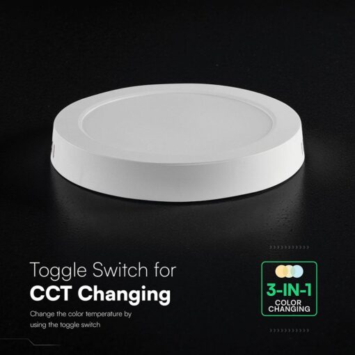 12W CCT Στρογγυλό Φ170 Επιφανειακό LED Panel 1320lm V-TAC Cree Chip 6yrs Wty 78736VT