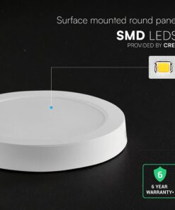 18W CCT Στρογγυλό Φ220 Επιφανειακό LED Panel 1980lm V-TAC Cree Chip 6yrs Wty – 78766VT