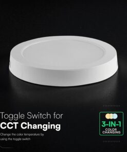 18W CCT Στρογγυλό Φ220 Επιφανειακό LED Panel 1980lm V-TAC Cree Chip 6yrs Wty – 78766VT