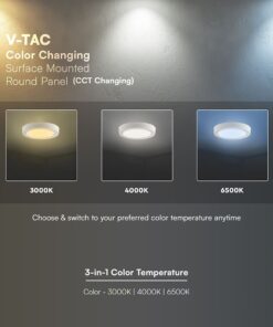 18W CCT Στρογγυλό Φ220 Επιφανειακό LED Panel 1980lm V-TAC Cree Chip 6yrs Wty – 78766VT