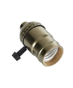 GLOBOSTAR® LAMPHOLDER 78964 Ντουί E27 με Διακόπτη On/Off IP20 Μπρούτζινο - Μ5.5 x Π3.6 x Υ7cm
