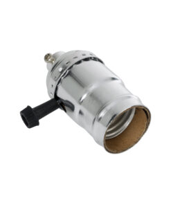 GloboStar® 78965 Ντουί Vintage Industrial Retro E27 με Διακόπτη ON/OFF - Ασημί - Μ5.5 x Π3.6 x Υ7cm