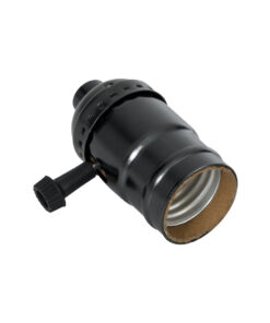 GloboStar® 78967 Ντουί Vintage Industrial Retro E27 με Διακόπτη ON/OFF - Μαύρο - Μ5.5 x Π3.6 x Υ7cm