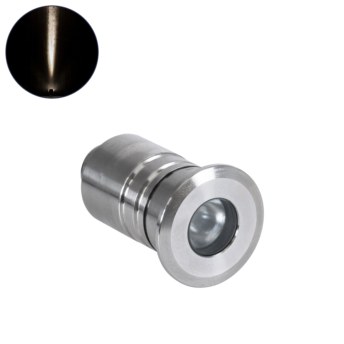 GLOBOSTAR® UNDERWATERDANI 90411 Υποβρύχιο Χωνευτό Σποτ για Σιντριβάνια/Πισίνες LED 1W 95lm 5° DC 24V Αδιάβροχο IP68 Φυσικό Λευκό 4500K Dimmable - Bridgelux SMD Chip - Ανοξείδωτο Ατσάλι SS304 - Μ3 x Π3 x Υ5cm / Q2.5cm - 3 Χρόνια Εγγύηση - Image 2