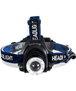 GloboStar® 79055 Φακός Κεφαλής Επαναφορτιζόμενος LED CREE XML2-T6 Chip 10 Watt 800lm με 2 x 18650 Μπαταρίες 5200mAh – Ψυχρό Λευκό 6000K – Μ8.5 x Π6.5 x Υ7cm