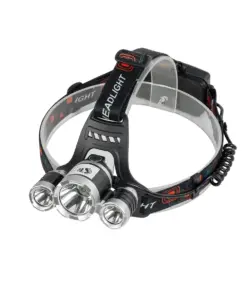 GloboStar® 79057 Φακός Κεφαλής Επαναφορτιζόμενος LED CREE XML2-T6 Chip 30 Watt 3000lm με 2 x 18650 Μπαταρίες 6000mAh Ψυχρό Λευκό 6000K