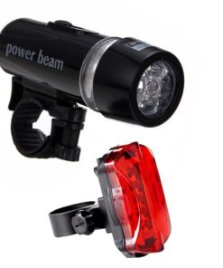GloboStar® 79071 Σετ Φακός Ποδηλάτου με Οπίσθιο Φανάρι LED COB 3W 300lm με Βάση Ποδηλάτου Ψυχρό Λευκό 6000K