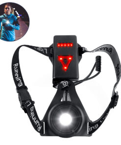 GloboStar® 79072 Φορητός Φακός Ασφαλείας Στήθους & Πλάτης για Ποδηλάτες & Runners με Φωτεινή Σήμανση LED XRE Q5 5W 600lm 200° - Ενσωματωμένη Μπαταρία 2000mAh DC 5V Επαναφορτιζόμενος με Καλώδιο Τροφοδοσίας USB 2.0 3 Modes Αδιάβροχος IP66 Ψυχρό Λευκό 6000K