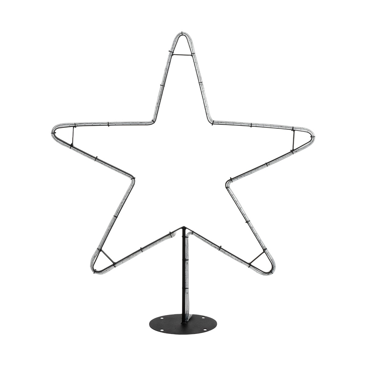 GLOBOSTAR® XMAS-STAR-SMALL Χριστουγεννιάτικο Διακοσμητικό Φωτιστικό LED 15,6W 624lm 360° AC 220-240V Αδιάβροχο IP65 Θερμό Λευκό 2700K - Μαύρο & Διάφανο - M97 x Π25 x Υ107cm - 2 Χρόνια Εγγύηση - Image 2