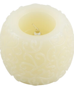 GloboStar® CANDLE 79537 Διακοσμητικό Realistic Κερί με LED Εφέ Κινούμενης Φλόγας - Μπαταρίας 3 x LR1130 Θερμό Λευκό 2700K Μπεζ D6 x H5cm