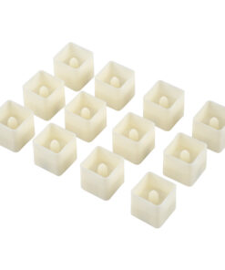 GloboStar® CANDLE 79538 ΣΕΤ 12 x Διακοσμητικά Realistic Κεράκια με LED Εφέ Κινούμενης Φλόγας - Μπαταρίας 12 x CR2032 Θερμό Λευκό 2700K Μπεζ L3.5 x W3.5 x H3.5cm