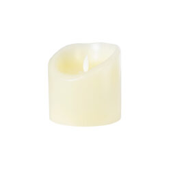 GLOBOSTAR® FIREFLAME 79541 Διακοσμητικό Κερί Παραφίνης με Εφέ Κινούμενης Φλόγας & IR Ασύρματο Χειριστήριο LED 0.5W 25lm 180° DC 3V με 2xAA Μπαταρίες IP20 Θερμό Λευκό 2700K Dimmable - Μπεζ - Μ10 x Π10 x Υ10cm - 2 Χρόνια Εγγύηση