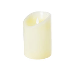 GLOBOSTAR® FIREFLAME 79542 Διακοσμητικό Κερί Παραφίνης με Εφέ Κινούμενης Φλόγας & IR Ασύρματο Χειριστήριο LED 0.5W 25lm 180° DC 3V με 2xAA Μπαταρίες IP20 Θερμό Λευκό 2700K Dimmable - Μ10 x Π10 x Υ15cm - 2 Χρόνια Εγγύηση