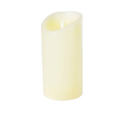 GLOBOSTAR® FIREFLAME 79543 Διακοσμητικό Κερί Παραφίνης με Εφέ Κινούμενης Φλόγας & IR Ασύρματο Χειριστήριο LED 0.5W 25lm 180° DC 3V με 2xAA Μπαταρίες IP20 Θερμό Λευκό 2700K Dimmable - Μ10 x Π10 x Υ20cm - 2 Χρόνια Εγγύηση