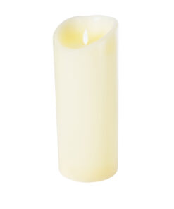 GLOBOSTAR® FIREFLAME 79544 Διακοσμητικό Κερί Παραφίνης με Εφέ Κινούμενης Φλόγας & IR Ασύρματο Χειριστήριο LED 0.5W 25lm 180° DC 3V με 2xAA Μπαταρίες IP20 Θερμό Λευκό 2700K Dimmable - Μπεζ - Μ10 x Π10 x Υ25cm - 2 Χρόνια Εγγύηση