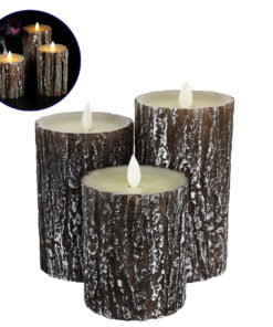 GLOBOSTAR® EVERFLAME 79562 Διακοσμητικό Κερί Παραφίνης με Εφέ Κινούμενης Φλόγας & IR Ασύρματο Χειριστήριο LED 0.5W 25lm 120° DC 3V με 2xAA Μπαταρίες IP20 Θερμό Λευκό 2700K Dimmable - Μ7.5 x Π7.5 x Υ15cm - Πακέτο 3 Τεμαχίων - 1 Χρόνο Εγγύηση